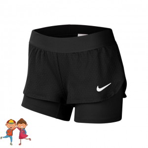 Nike - Court Flex Short  Lány Tenisz Rövidnadrág Fekete/Fehér