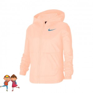 Nike - Sportswear Windrunner Lány Vízálló Sportdzseki Sárgabarack Rózsaszín/Petrol Zöld