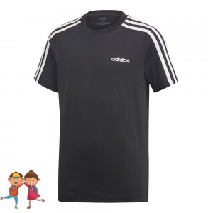 Adidas Essentials 3-Stripes Tee Fiú Tenisz Trikó Fekete Fehér