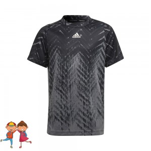 Adidas fiú junior póló Freelift Printed fekete szürke