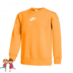 Nike Big Kids Sweatshirt Lány Sport Blúz Napelemes Narancssárga, Fehér