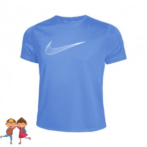 Nike Dri-Fit One Graphic Tee Lány Tenisz Trikó Kék, Fehér
