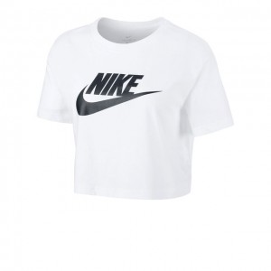 Nike Sportswear Essential Crop Top Női Rövid Derék Trikó Fehér/Fekete
