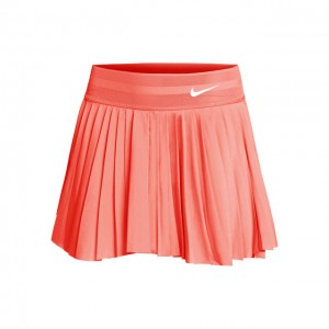 Nike N.Y. Dri-Fit Court Slam Női Tenis Szoknya Korall Rózsaszín, Fehér
