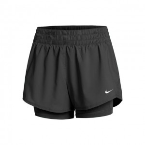 Nike One Dri-Fit Mid-Rise 3 Inch 2in1 Short Női Tenisz Rövidnadrág Fekete, Fehér