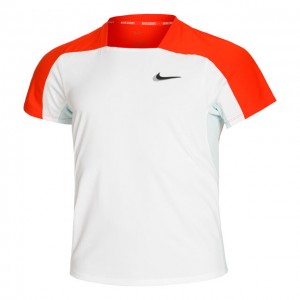 Nike N.Y. Court Dri-Fit Slam Tee Férfi Tenisz Trikó Fehér, Narancssárga