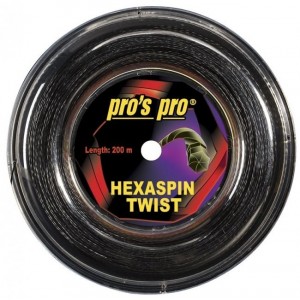Pros Pro - Hexaspin Twist Teniszhúr fekete 200m VASTAGSÁG 1.25mm